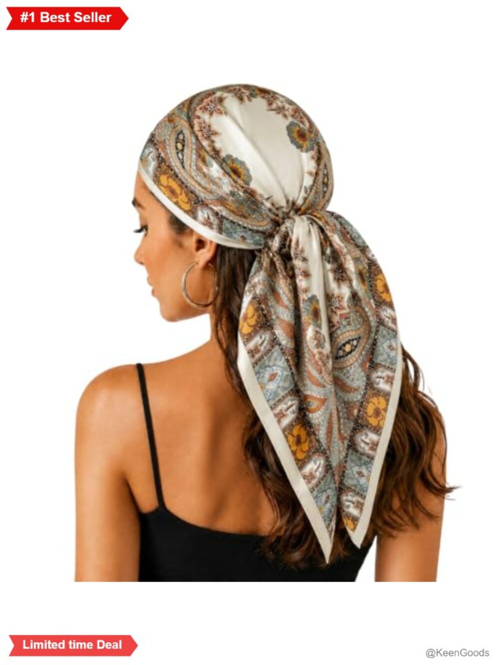 Women's Satin Square Scarf 35 Inch Neckerchief Bandana Head Wrap